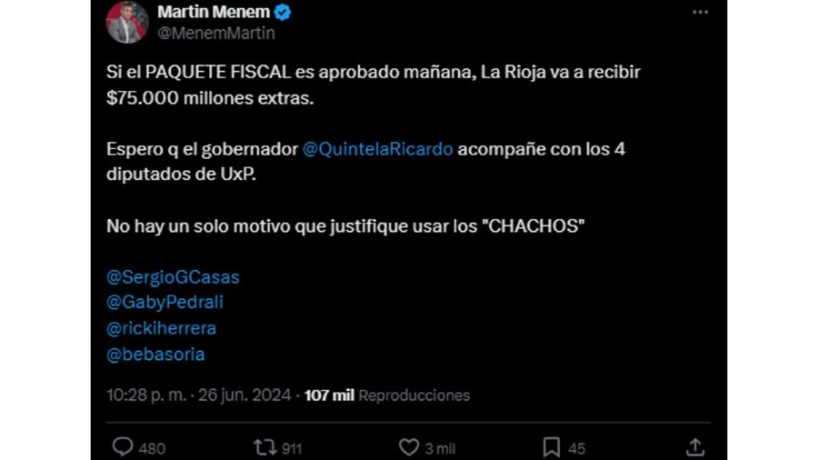 Martín Menem y Ricardo Quintela 20240627