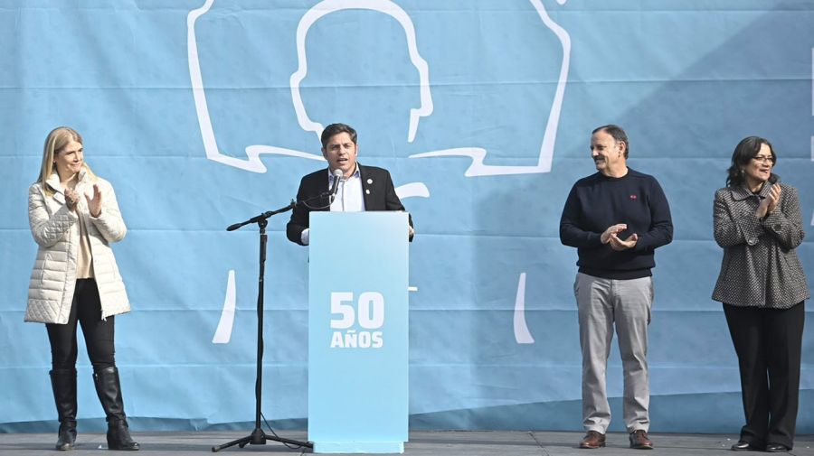 Axel Kicillof en el acto de homenaje a Juan Perón
