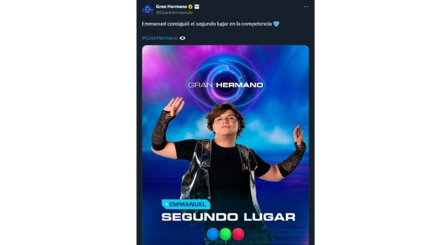 Emmanuel VIch segundo lugar Gran Hermano 2024