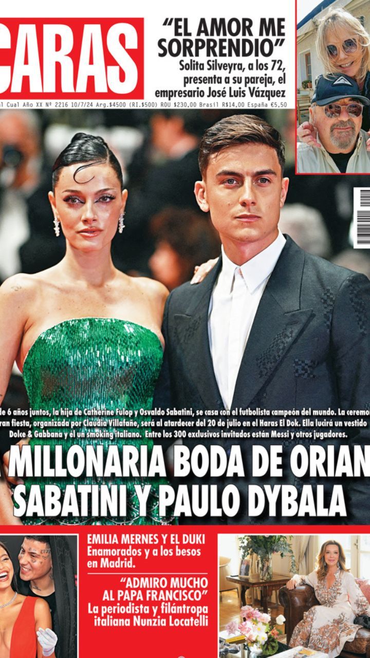 Oriana Sabatini y Paulo Dybala en la tapa de Caras