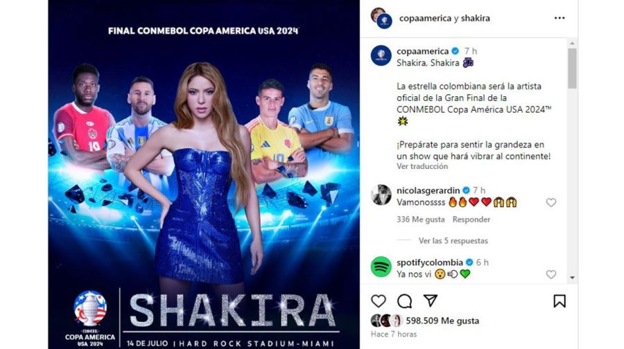 Shakira final Copa America 2024