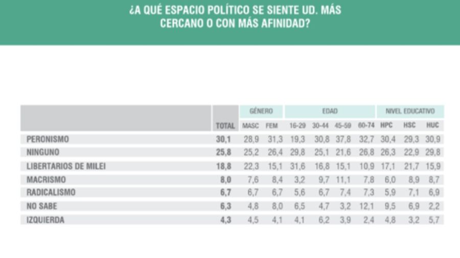 Encuesta opositores a Javier Milei 20240710