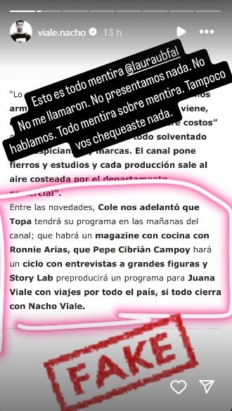 Nacho Viale desmintió su llegada a TV Pública y apuntó contra Laura Ubfal 2