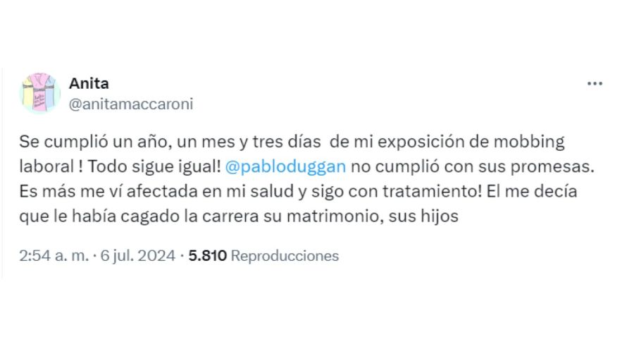 Ana Maccaroni contra Pablo Duggan