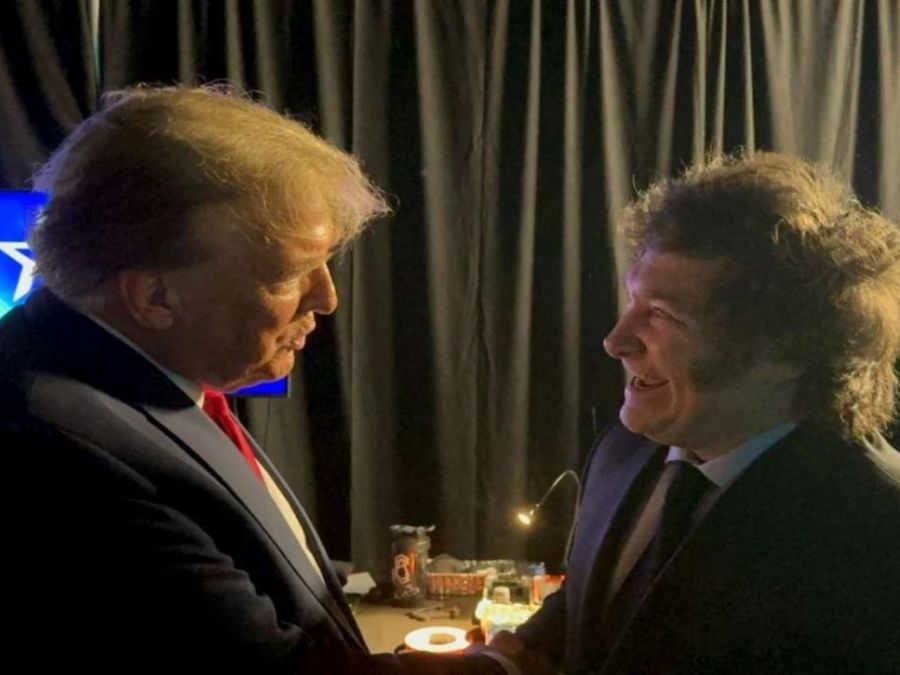 Trump y Milei cuando se encontraron en Estados Unidos en febrero pasado.