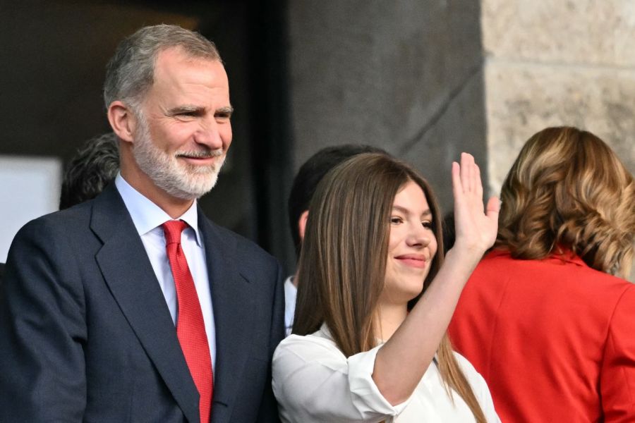 Felipe VI y la Infanta Sofia junto al príncipe William en la final de la Euro 2024