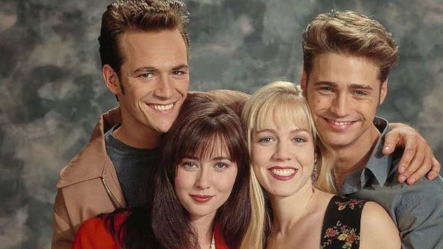 Luke Perry, Shannen Doherty, Jennie Garth y Jason Priestley