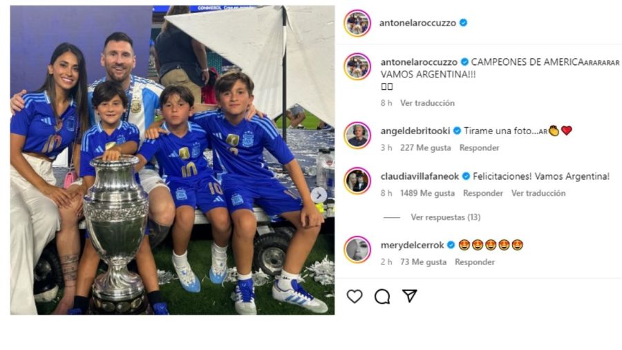 Antonela Roccuzzo celebró en redes sociales la victoria de Lionel Messi 