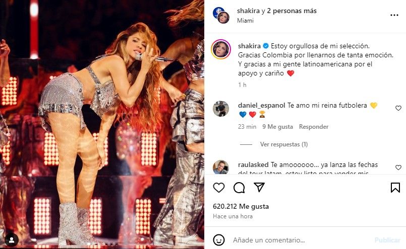 El mensaje de Shakira tras el show de medio tiempo y la final de la Copa América