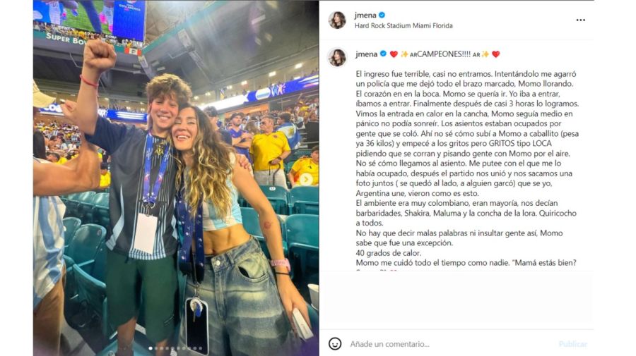 Jimena Barón y el mal momento antes de la Copa América