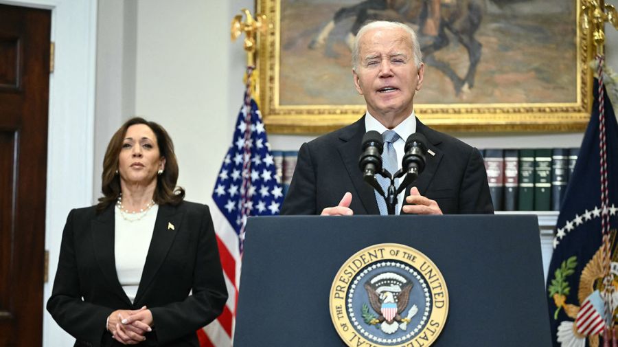 Joe Biden en el Salón Roosevelt de la Casa Blanca tras el atentado a Trump