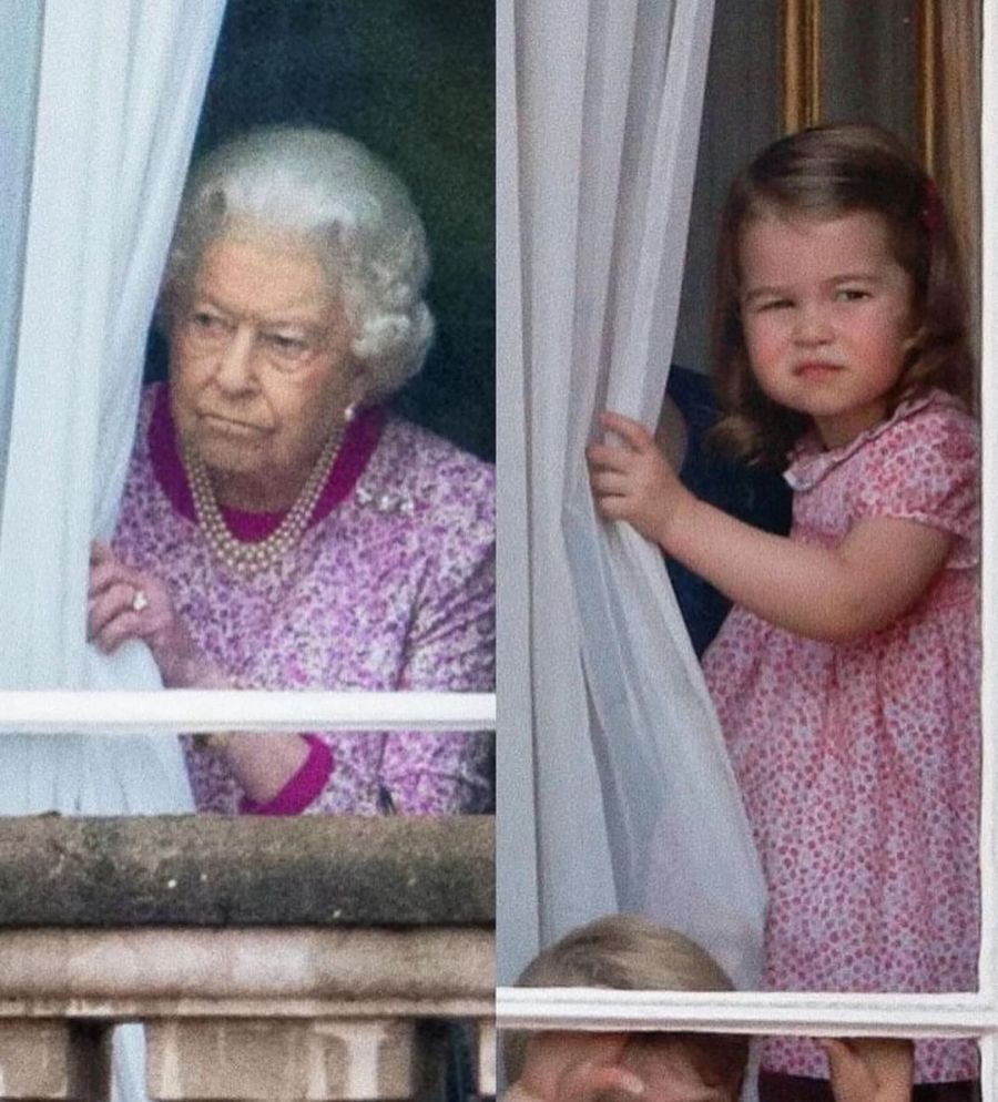 La reina Isabel II y la princesa Charlotte