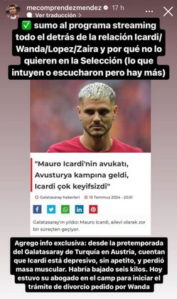 Mauro Icardi y su mal estar tras la separación