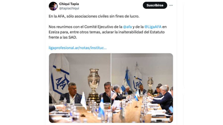 Chiqui Tapia Tweet 20240719