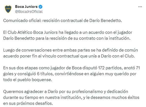 Comunicado de Boca