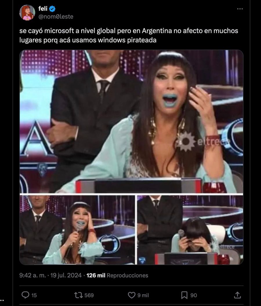 Memes por la falla de Microsoft