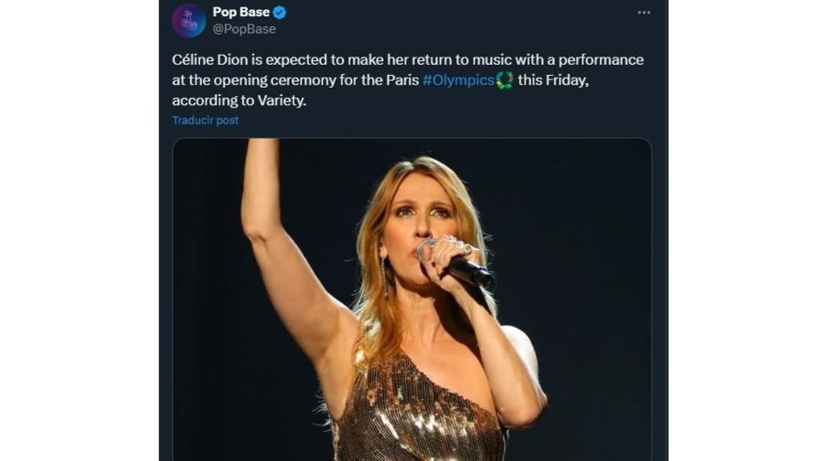 Celine Dion en los Jueogs Olimpicos de Paris de 2024