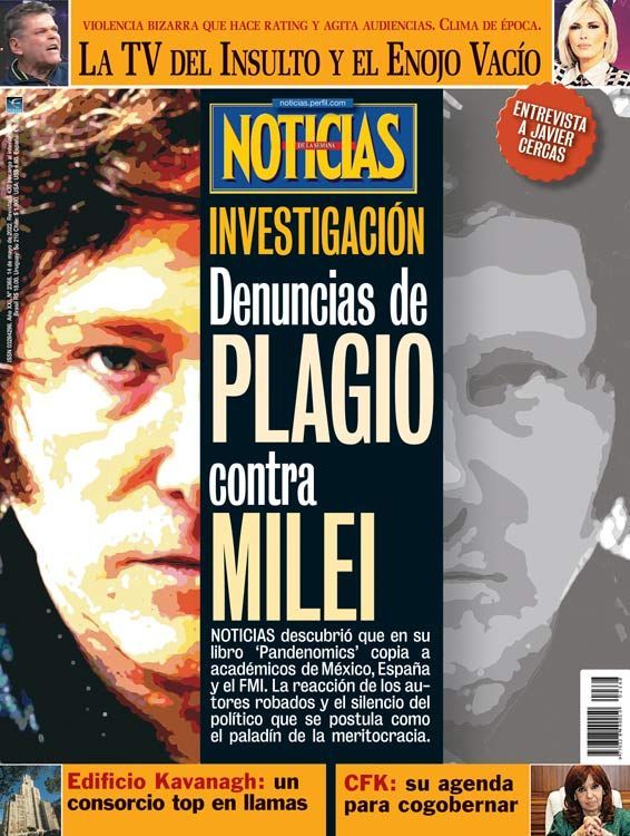 Tapa de NOTICIAS plagio Milei