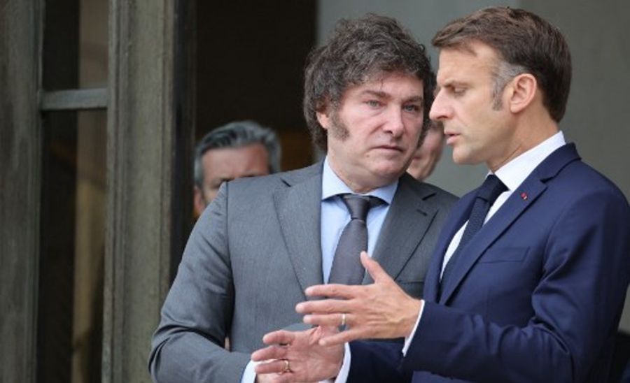 Javier Milei y Emmanuel Macron 20240726