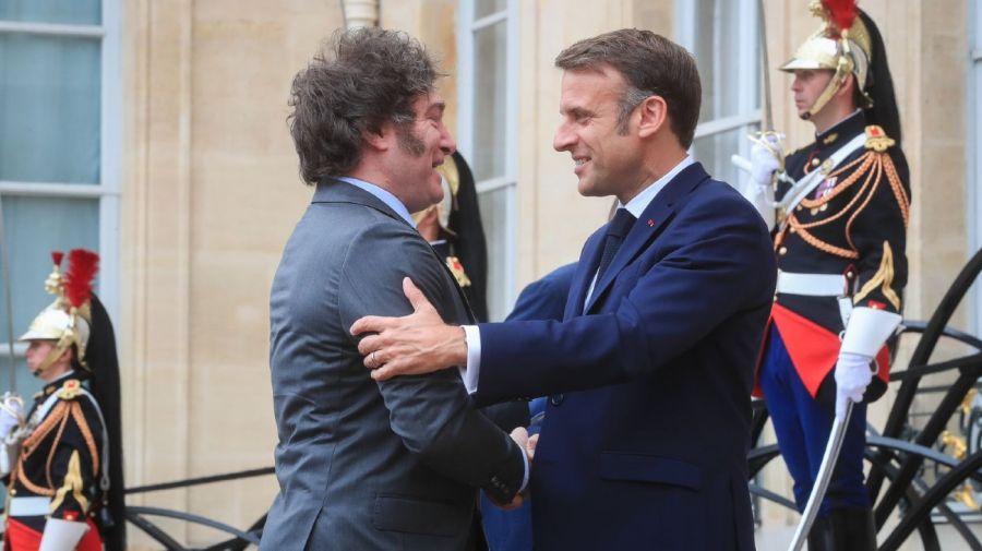 Javier Milei y Emmanuel Macron 20240726