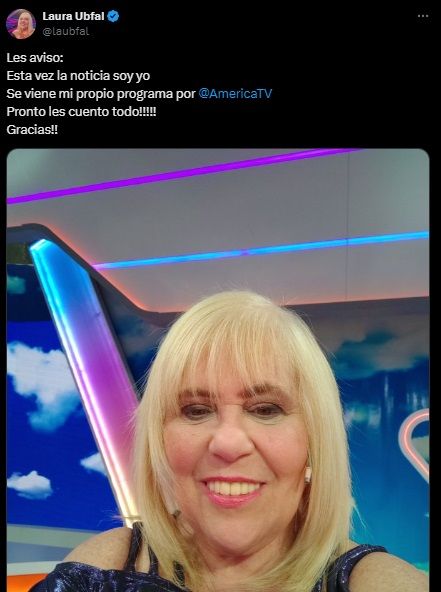 Laura Ubfal anunció que tendrá su propio programa