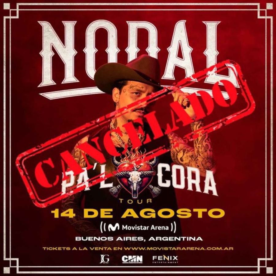 Christian Nodal habría cancelado su show en Argentina