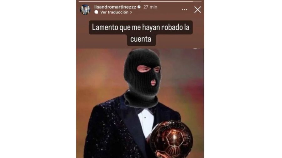 Hackeo cuenta Lisandro Martínez Instagram