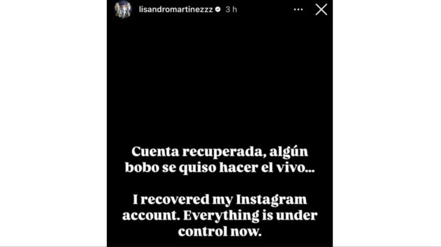 Hackeo cuenta Lisandro Martínez Instagram