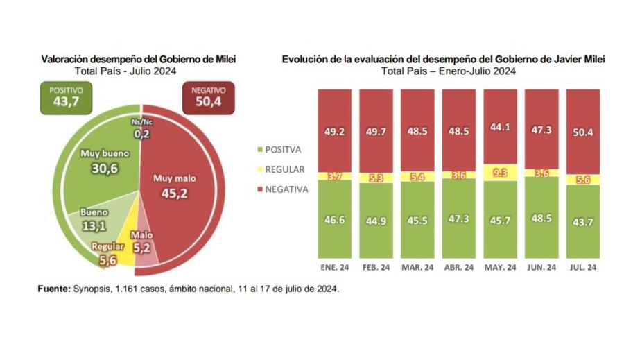 Encuesta imagen presidencial y expectativas Milei