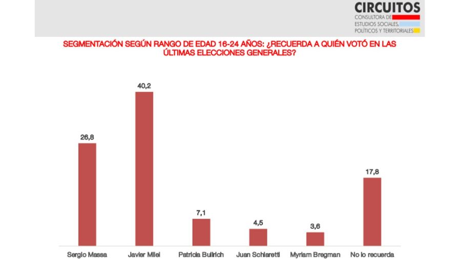 Encuesta jóvenes Gobierno Javier Milei 20240802