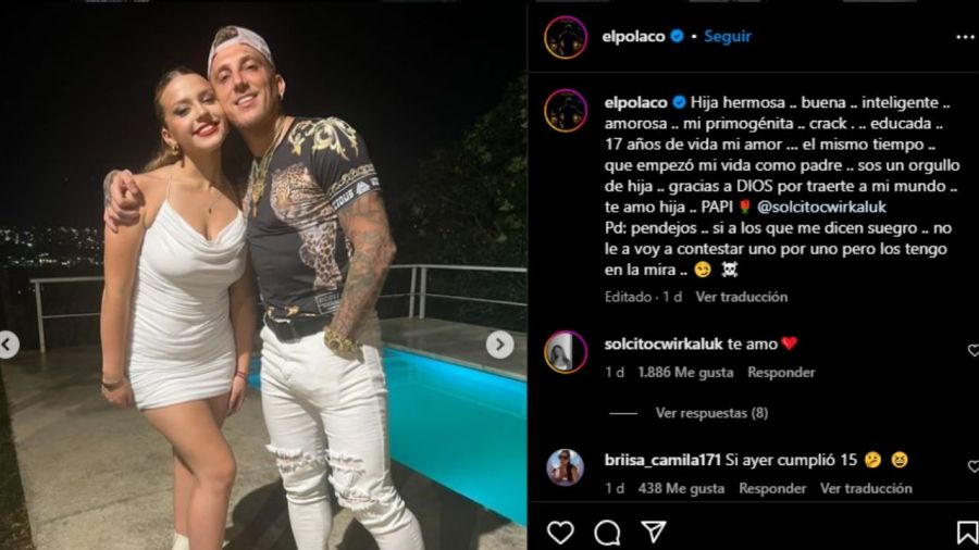 La publicación de El Polaco por los 17 años de su hija 2