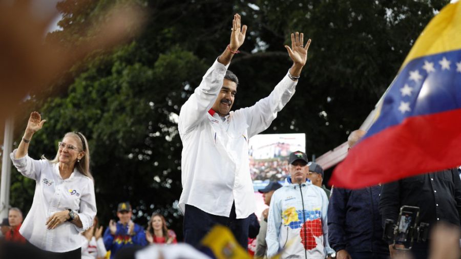 El presidente Nicolás Maduro, en otra marcha chavista en Venezuela.