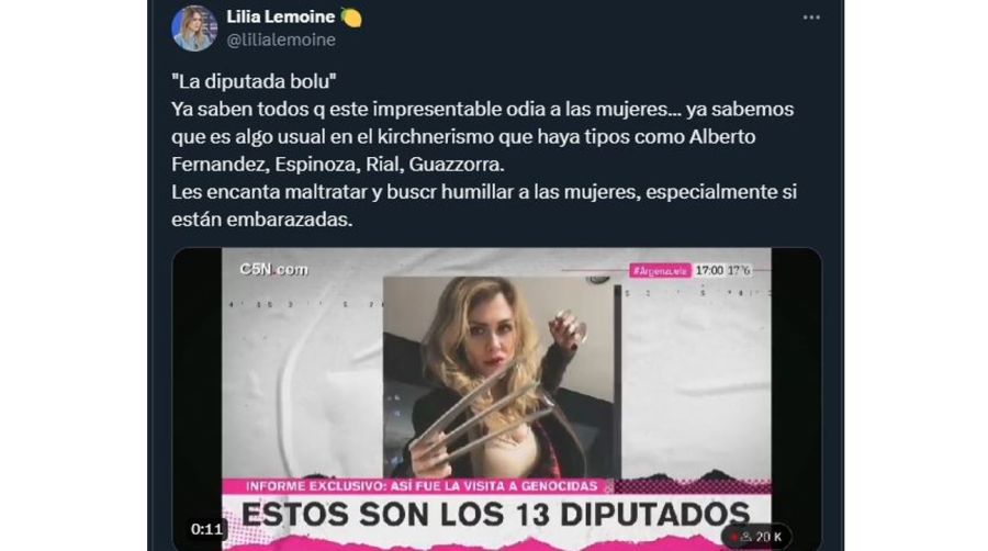 Lilia Lemoine contra Jorge Rial