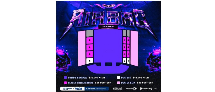 Los precios del recital de Airbag