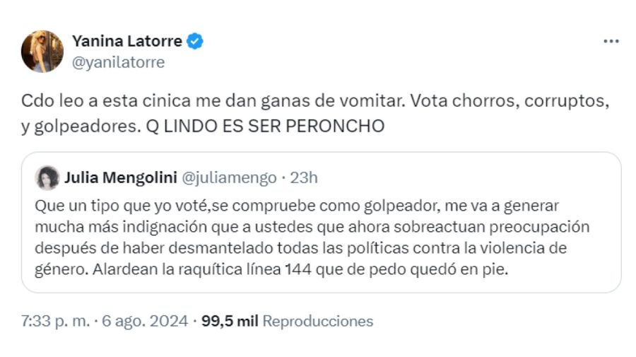 Yanina Latorre contra Julia Mengolini