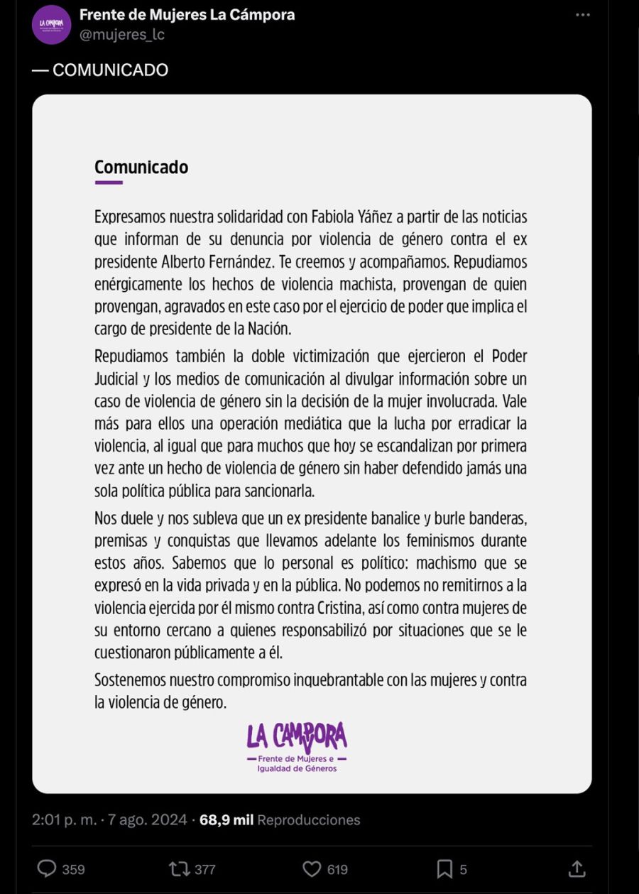 Cristina Kirchner y Mayra Mendoza 