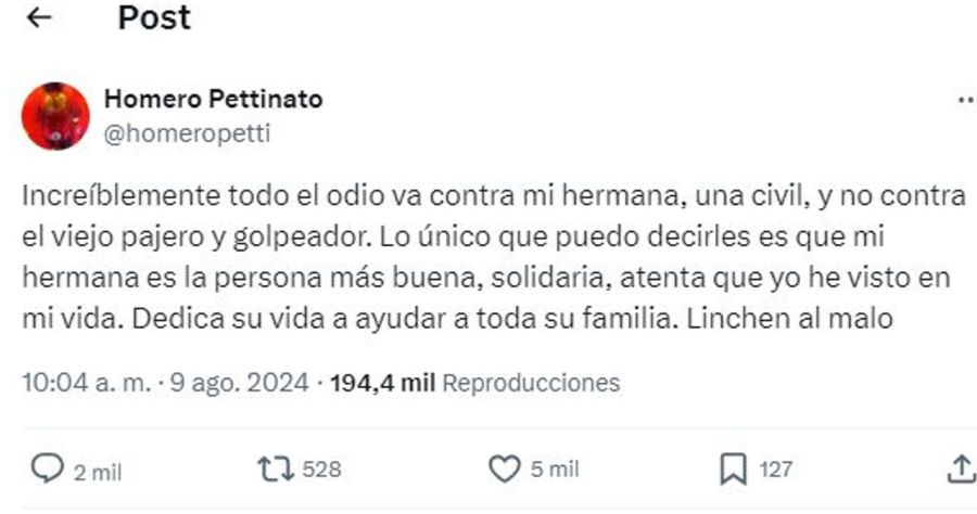 Homero Pettinato palabra tras el escandanlo de Tamara y Alberto Fernandez