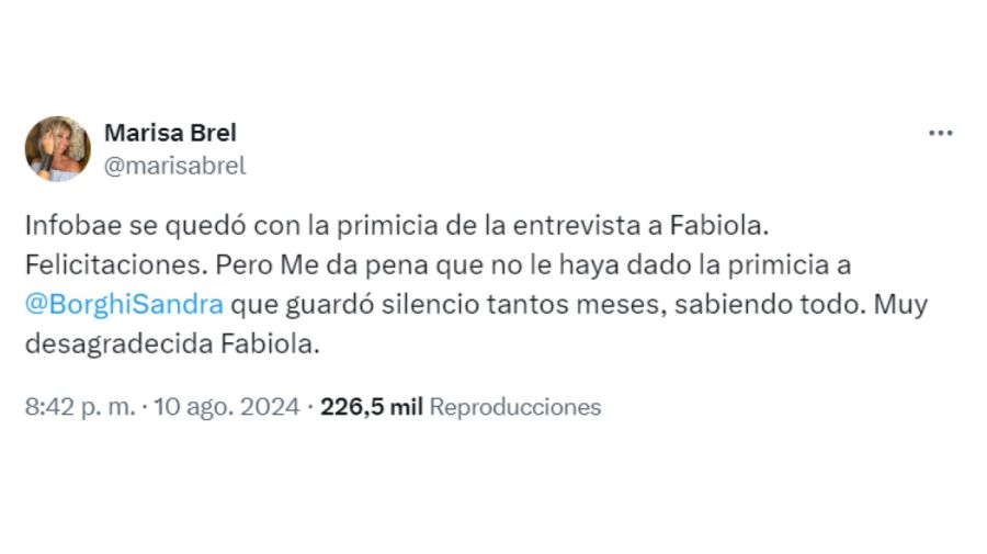 Marisa Brel contra Fabiola Yañez