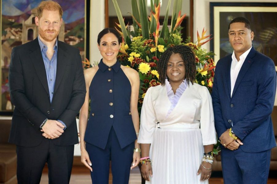 príncipe Harry y Meghan Markle en su gira por Colombia