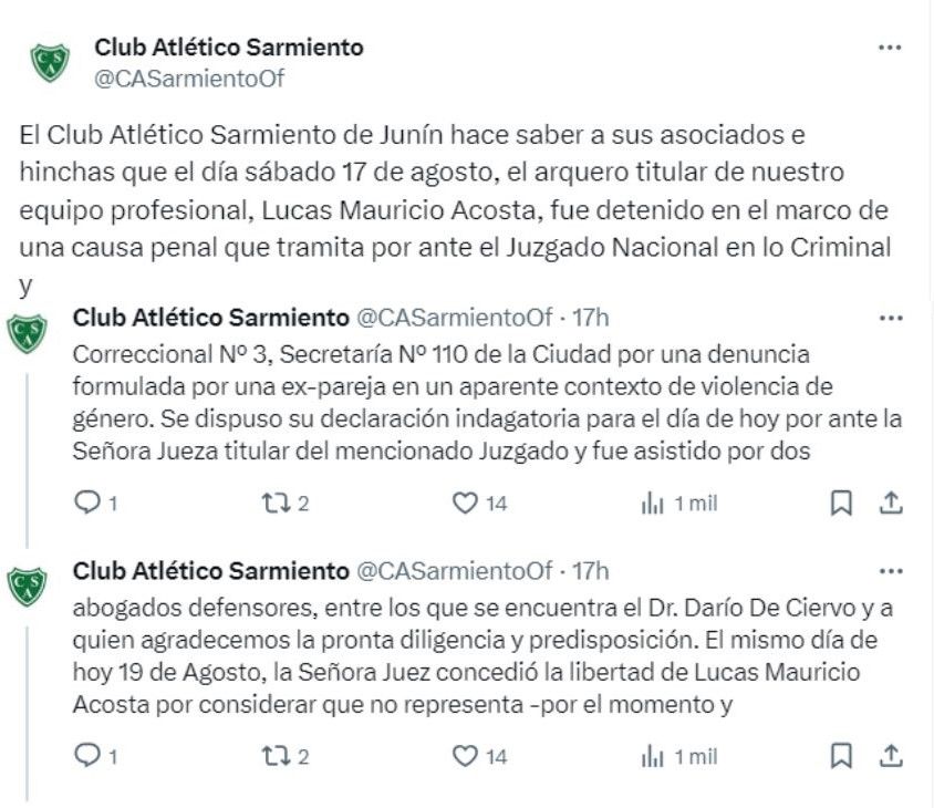 Comunicado Sarmiento