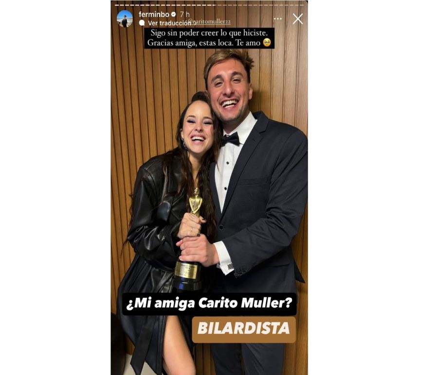 El agradecimiento de Fer Bo a Carito Muller