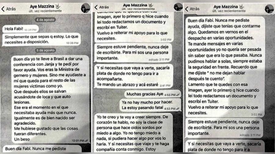 LOS CHATS entre AYELÉN MAZZINA y FABIOLA YAÑEZ 20240820