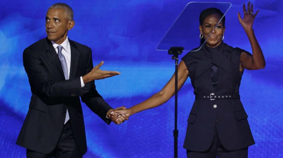 Michelle Obama y Barack Obama en la Convención Nacional Demócrata