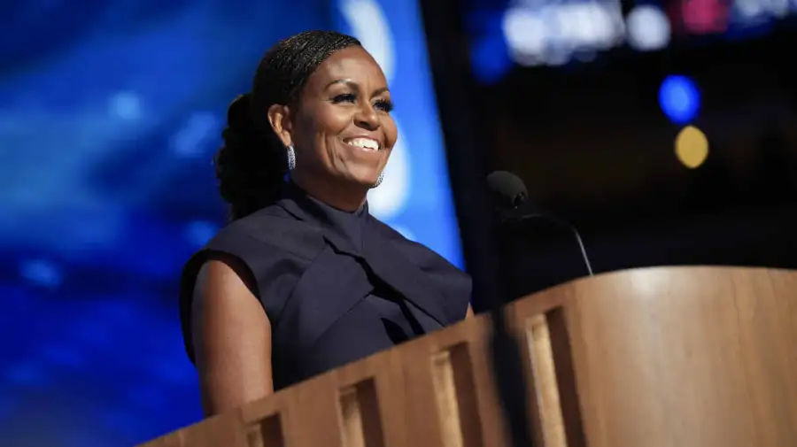 Michelle Obama y Barack Obama en la Convención Nacional Demócrata