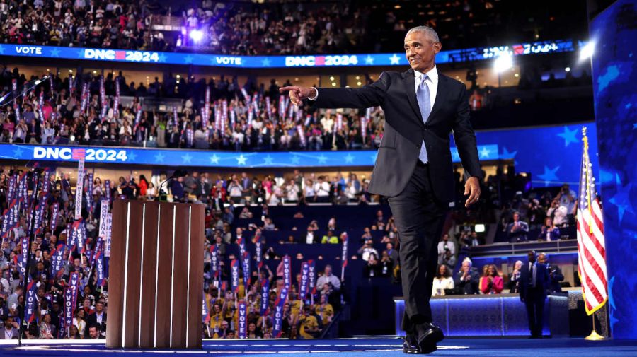 Michelle Obama y Barack Obama en la Convención Nacional Demócrata