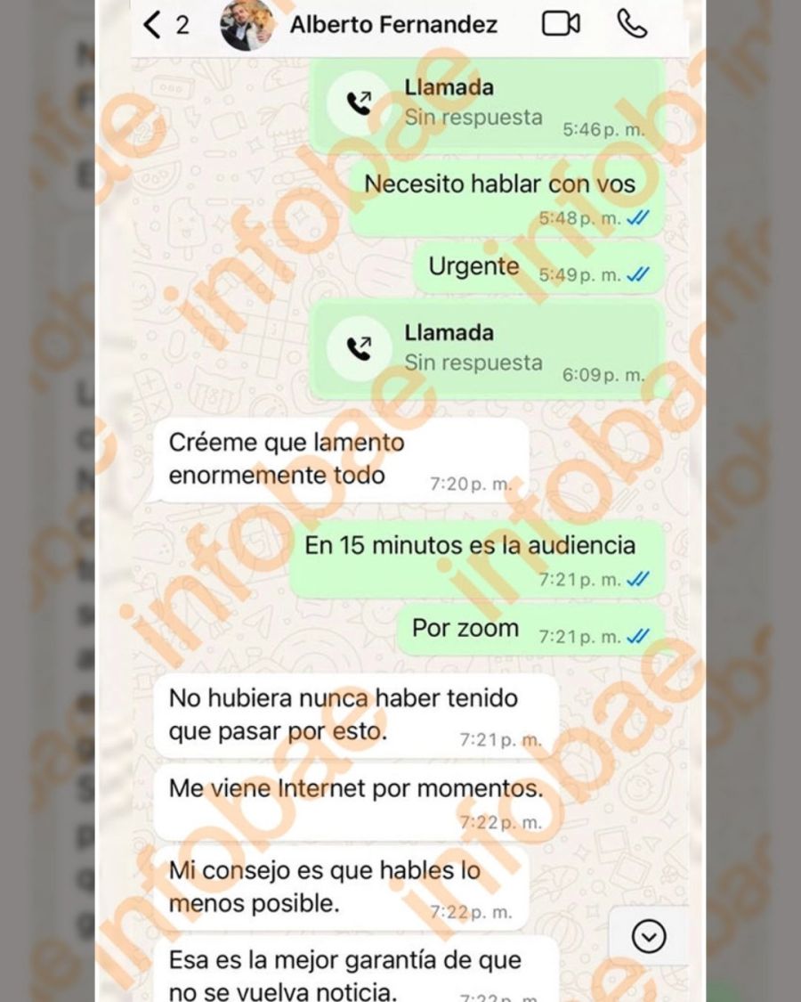 Los nuevos chats de Alberto Fernández a Fabiola Yañez 2