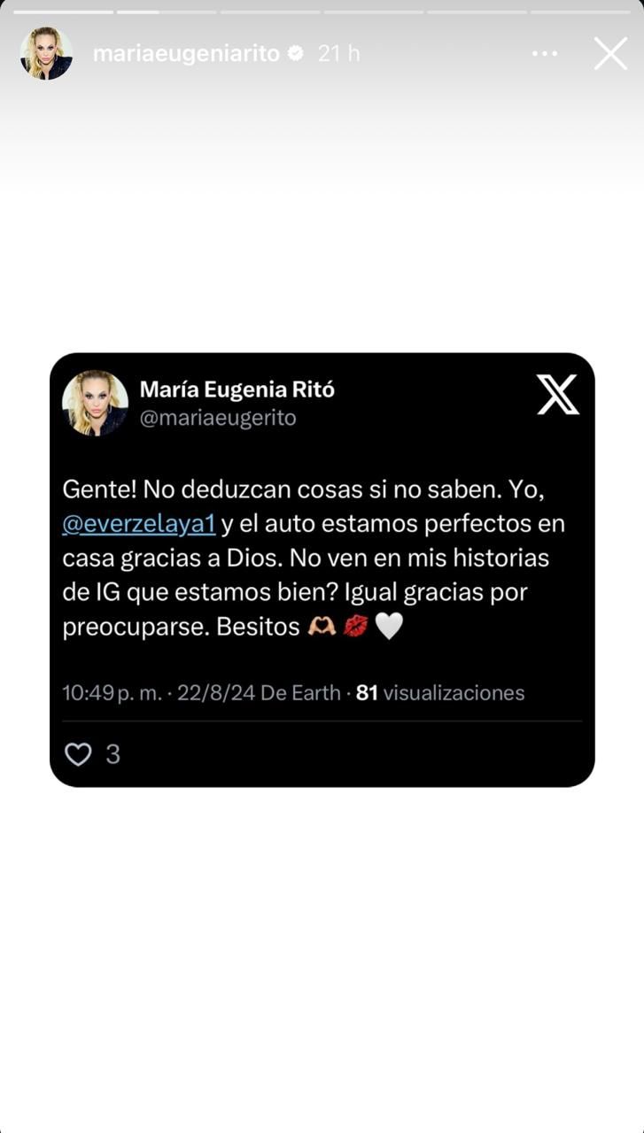 El descargo de María Eugenia Ritó