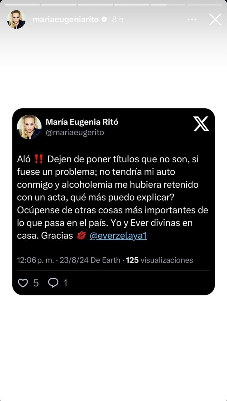 El descargo de María Eugenia Ritó