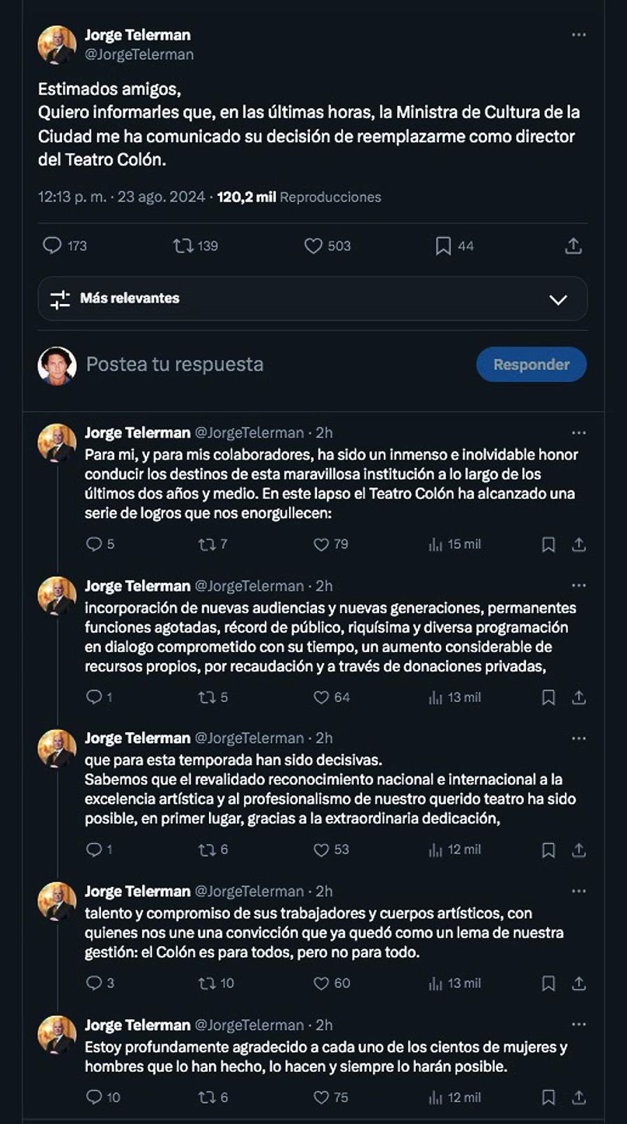 Mensaje de Jorge Telerman