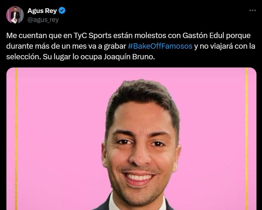 TyC Sports está molesto con Gastón Edul